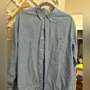EUC Men’s Vineyard Vines Long Sleeve Button Down. Blue Gingham. 2XL.